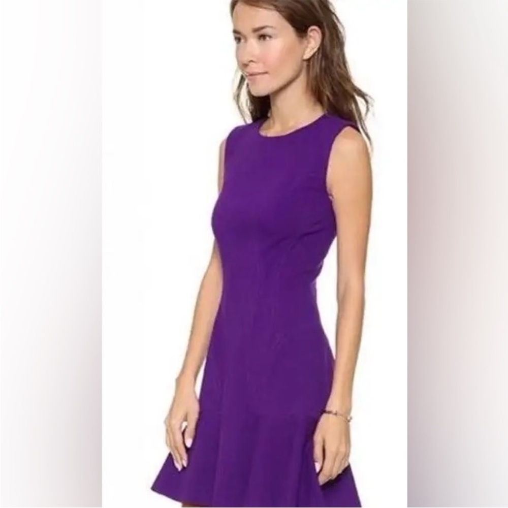 Diane Von Furstenberg purple sleeveless dress with ruffled hem